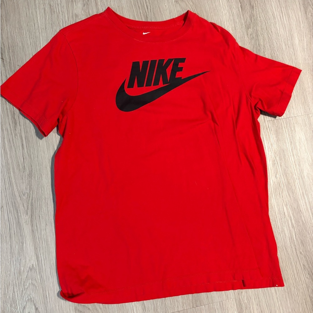 Nike Kids Bright Red Tee with Black Logo